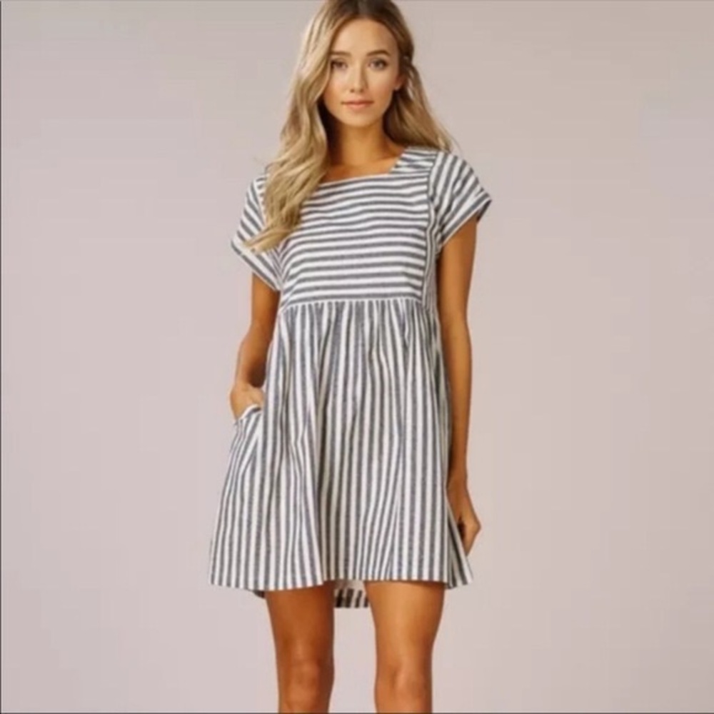 Listicle Striped Babydoll Dress - Picture 8 of 8
